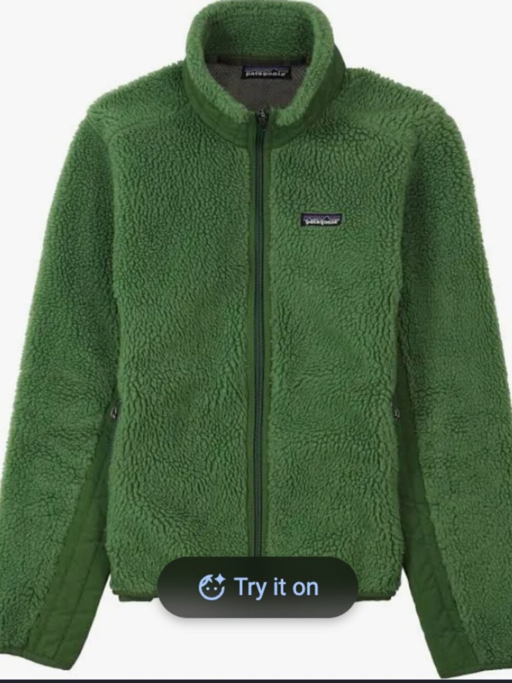 VTG Patagonia Classic Retro-X Women's Large Green Full Zip Sherpa Fleece Jacket